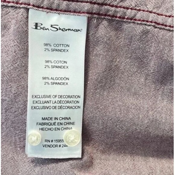 Ben Sherman Short Sleeve Oxford Shirt - Top Hat & Beanie Print, Port Royale Med - Picture 7 of 8